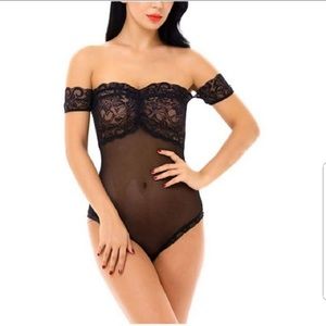 Sexy Off the Shoulder Lace Bodysuit